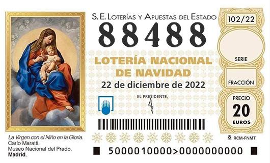 Número 88488 loteria de navidad