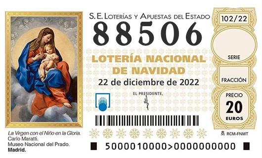 Número 88506 loteria de navidad