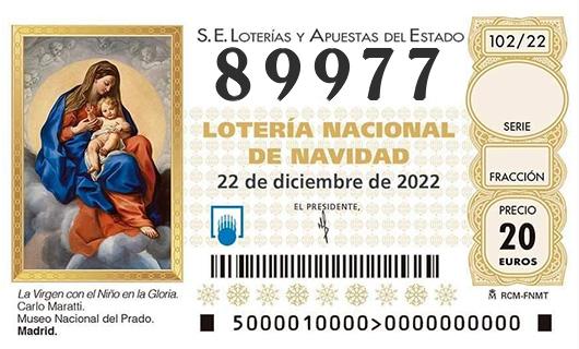 Número 89977 loteria de navidad