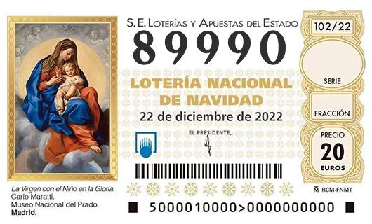Numero 89990 loteria de navidad