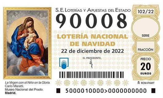 Número 90008 loteria de navidad