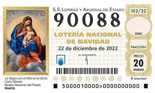 Número 90088 loteria de navidad