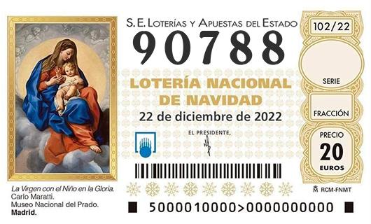 Número 90788 loteria de navidad