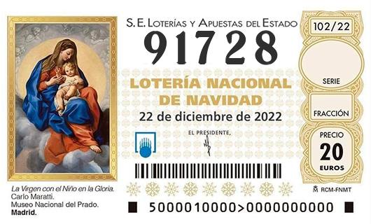 Numero 91728 loteria de navidad