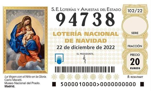 Número 94738 loteria de navidad