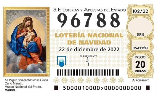 Número 96788 loteria de navidad