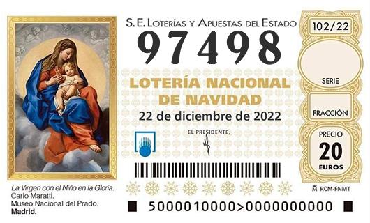 Número 97498 loteria de navidad
