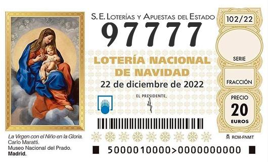 Numero 97777 loteria de navidad