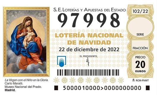 Numero 97998 loteria de navidad