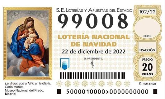 Número 99008 loteria de navidad