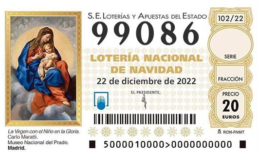 Número 99086 loteria de navidad