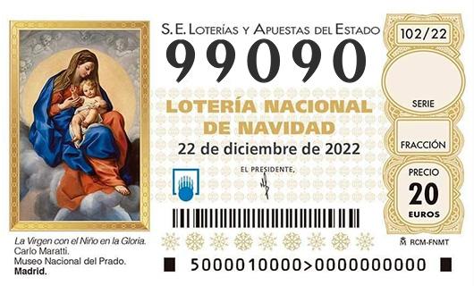 Número 99090 loteria de navidad