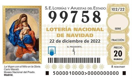 Numero 99758 loteria de navidad