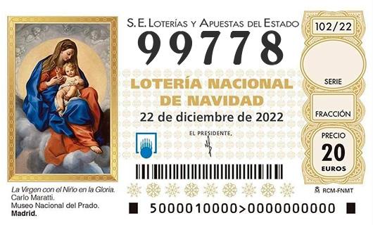 Numero 99778 loteria de navidad