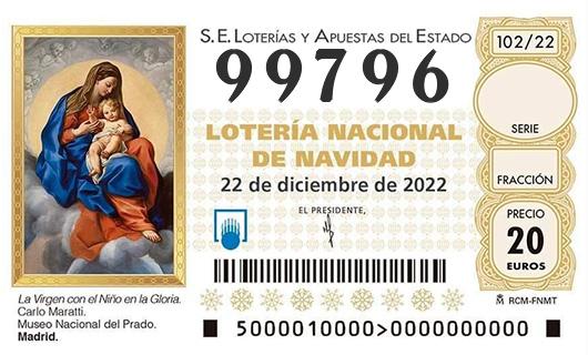Numero 99796 loteria de navidad