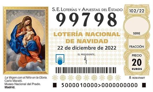 Número 99798 loteria de navidad