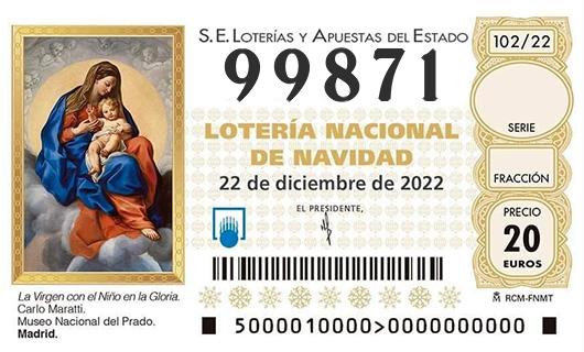 Número 99871 loteria de navidad