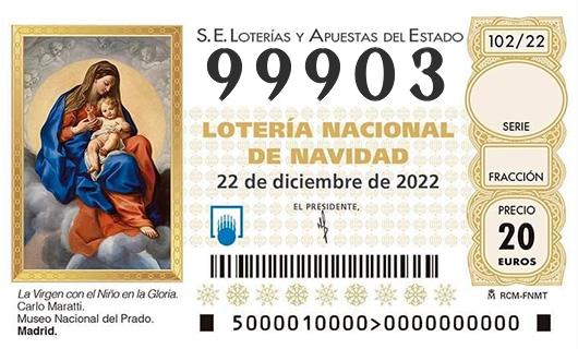 Numero 99903 loteria de navidad