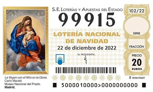 Número 99915 loteria de navidad