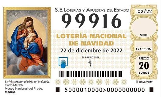 Número 99916 loteria de navidad